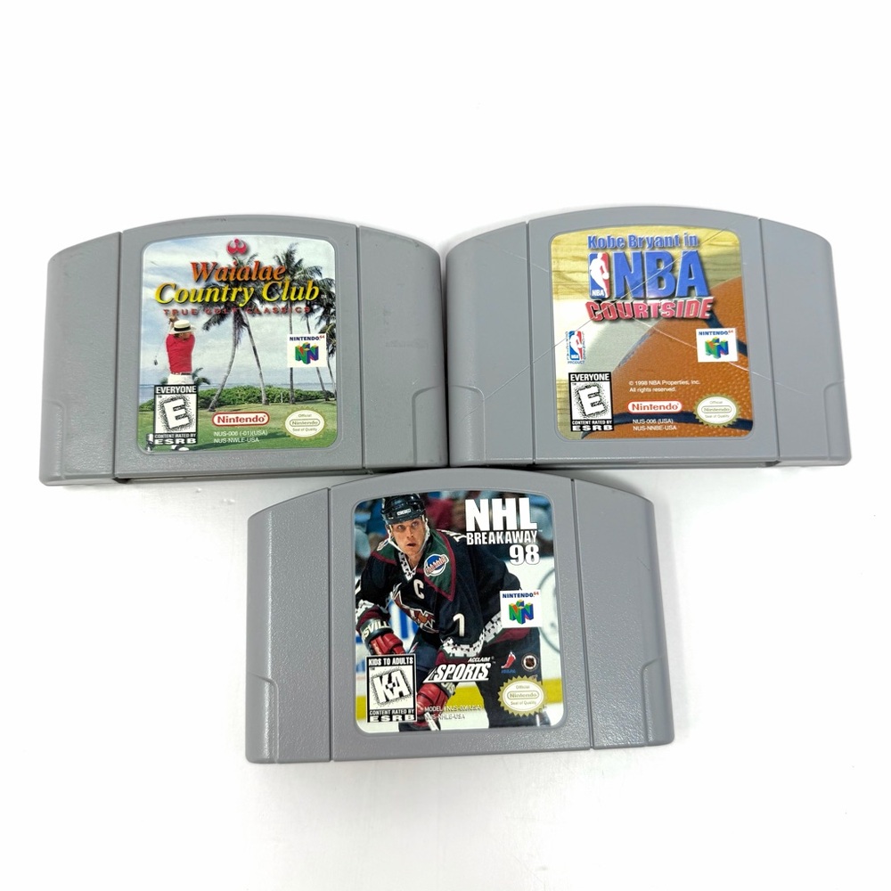 Lot Of 3 Nintendo 64 Games NHL Breakaway 98 Kobe NBA Courtside Waialae Golf